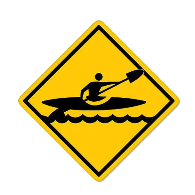 Car Sticker Kayak Passing Warning Sticker Creative Personality Stickers Waterproof and Sunscreen PVC 12*12cm