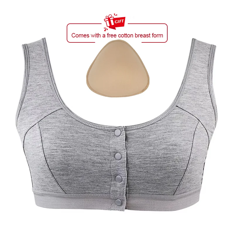 Post-Mastectomy Bra Front Zipper Wireless Comfortable Bra for Breast Cancer Surgery Recovery Daily Wear New Style