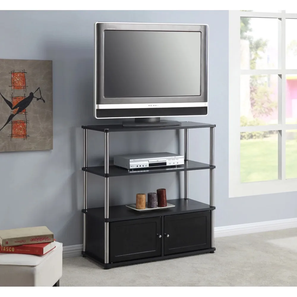 TV cabinet Open Storage 5 Shelves and 1 Door  TVs for up to 37