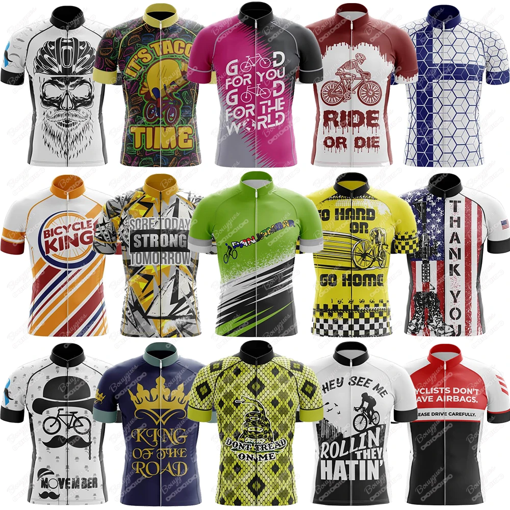 

15 styles V4 Cycling Jersey for Men Short Sleeve Reflective MTB Maillot Downhill Pro Team Mountain Bicycle Clothing Summer