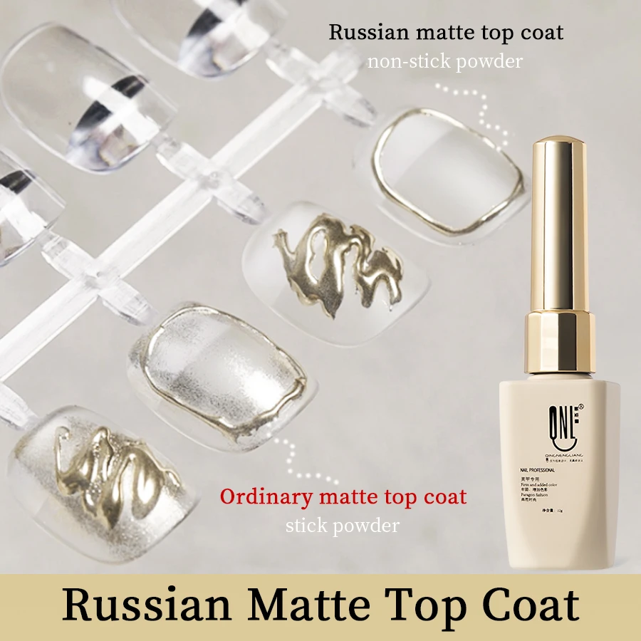 RS NAIL 12g Russian Matte Top Coat Non-stick Powder Frosted Top Coat Soak Off UV LED Nail Varnish Nail Art Base Top Function Gel