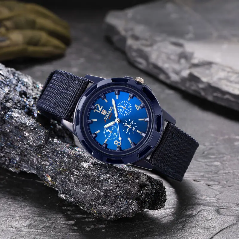 Popular fashion nylon strap men's watch cloth strap military watch trend night light needle sports watch men's and women's watch