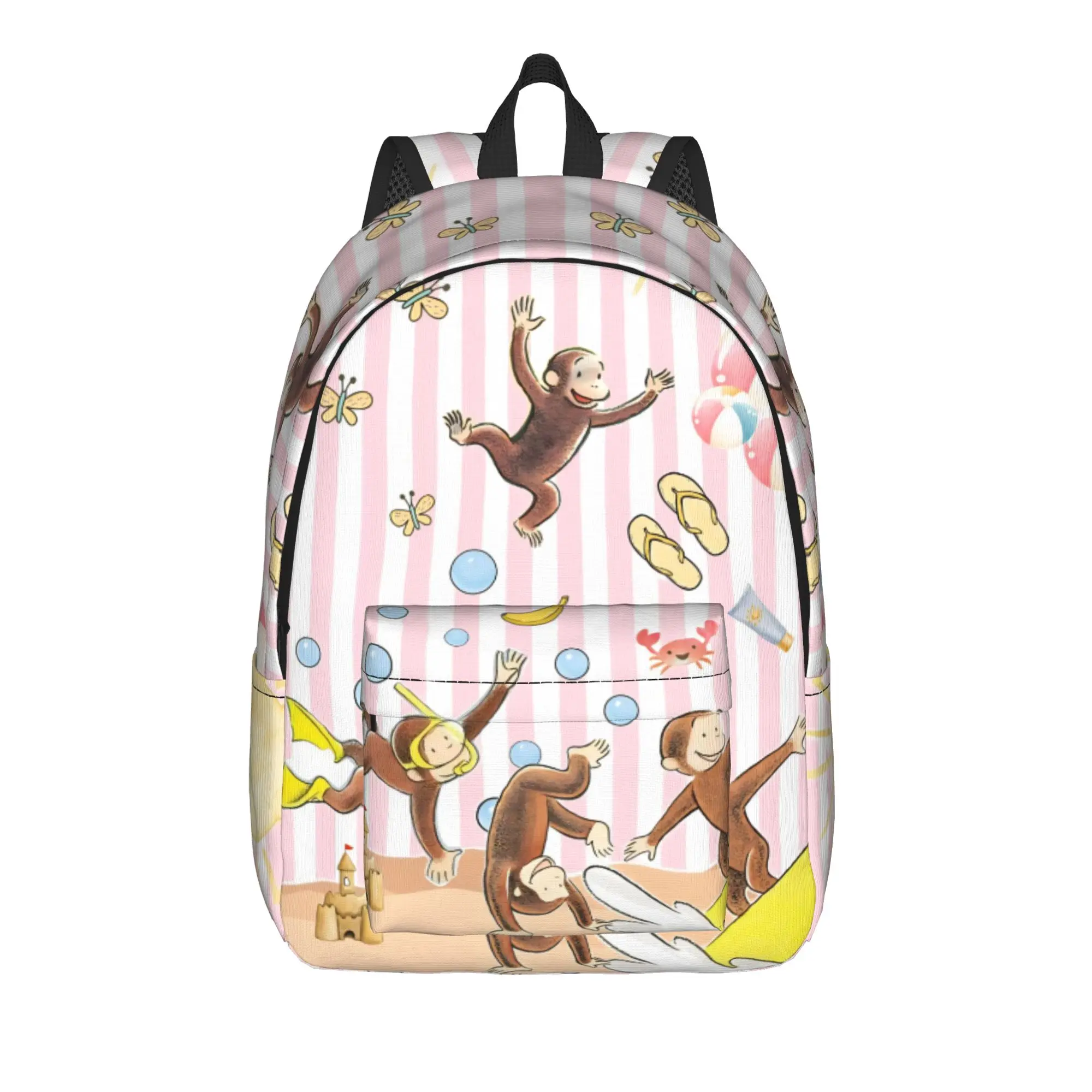 Curious Monkey Georges Cartoon Backpack for Men Women Casual Student Business Daypack TV Series Laptop Canvas Bags Gift