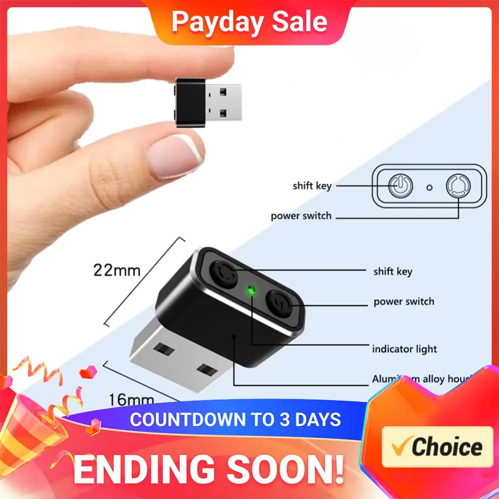 Mini Simulador de Movimiento de Ratón Automático, Indetectable, USB, Mueve el Cursor Automáticamente, Plug and Play, con Luz Indicadora de Encendido/Apagado para Computadora