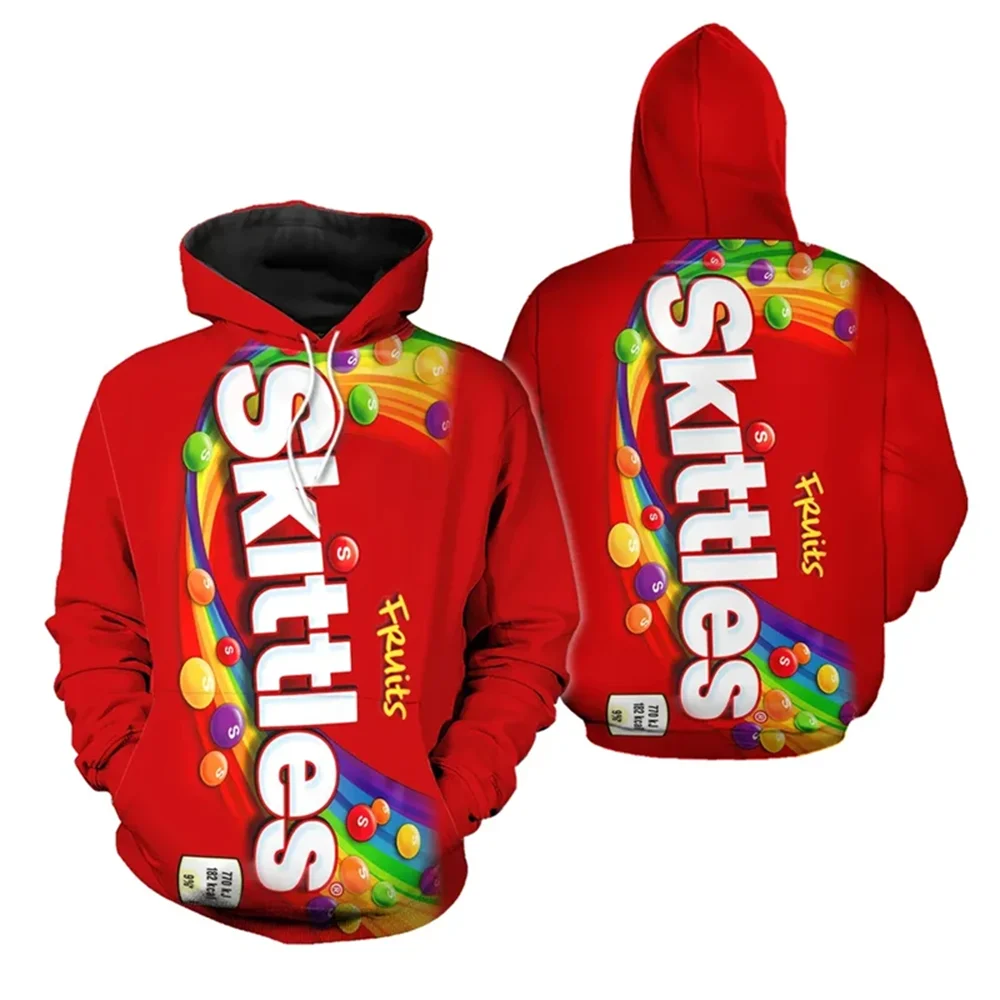 

Funny Snack Graphic Sweatshirts Skittles Candy 3D Print Kids Hoodie Harajuku Fashion Boy Hoody Casual Men Sweatshirts Women Tops