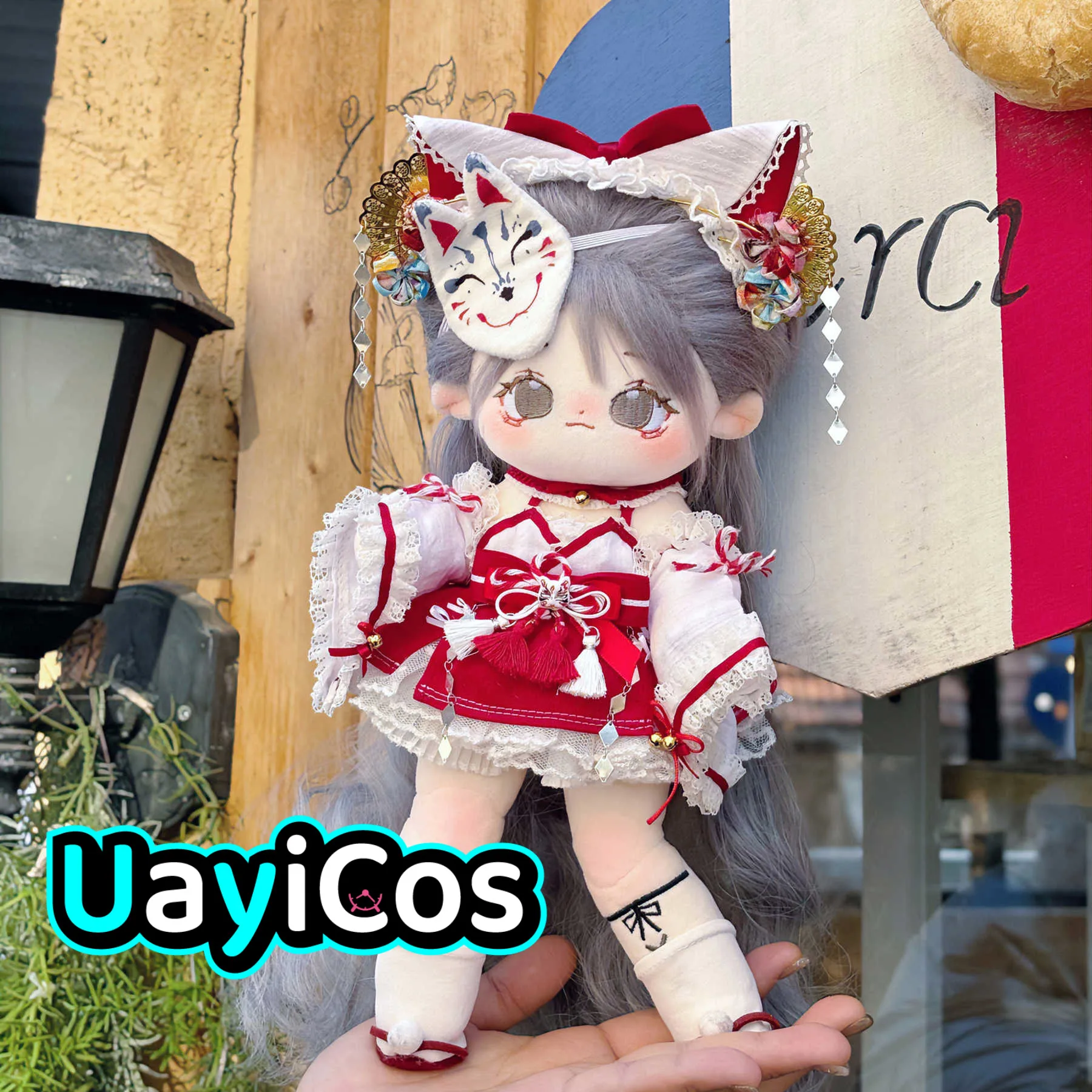 20cm Doll Clothes Kimono Hairpin Mask Big Bow Skirt Costume Suit Stuffed Plushies Plush Doll Accessories Anime Toy For Kids Gift