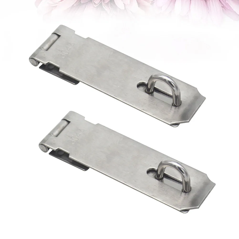 2Pcs 5 Inch Stainless Steel Hasp and Staple Lock for Cabinet Drawer Cupboard Gate Shed Storage Container Garage Door Security