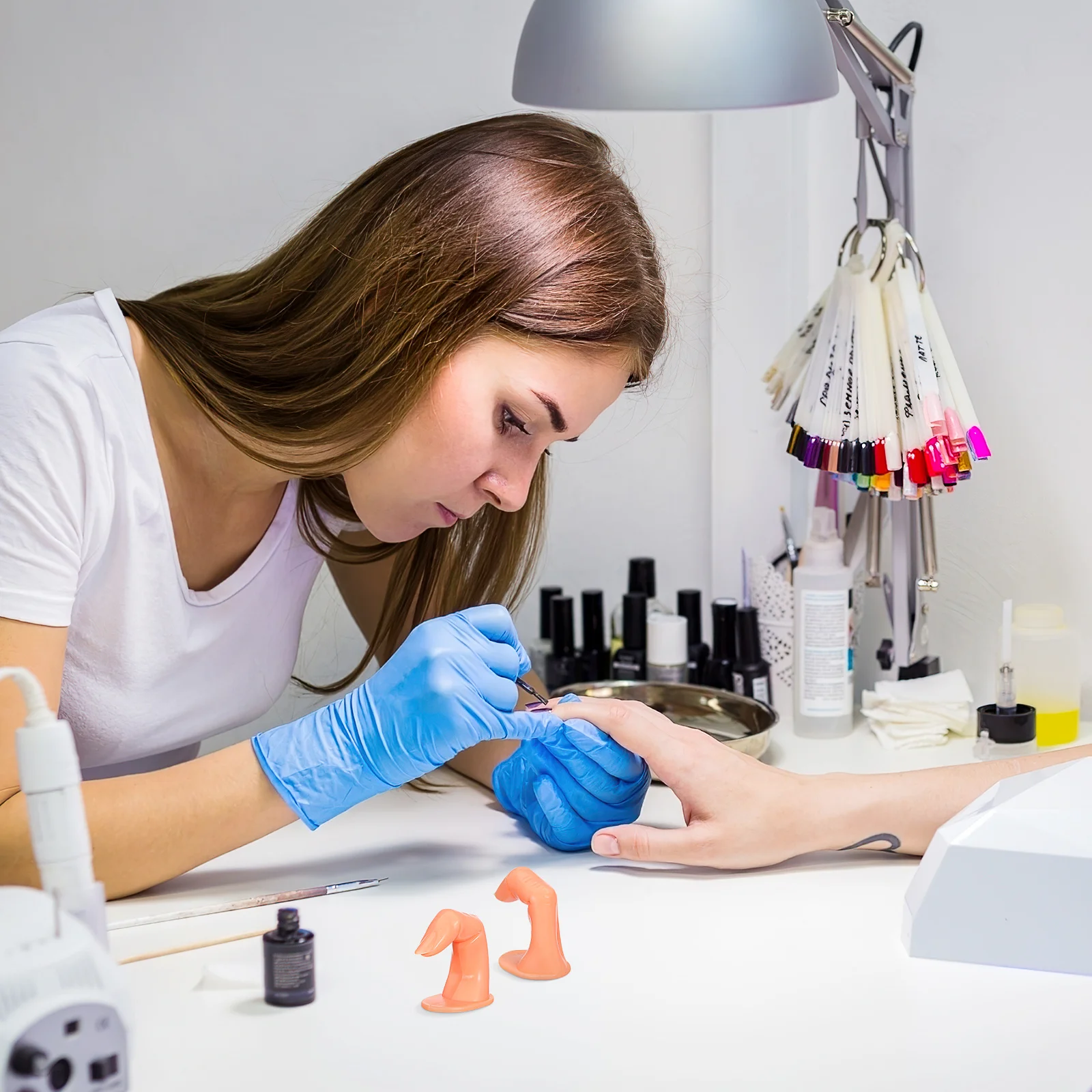 5 قطعة أداة تدريب الأظافر أصابع كاذبة المواد المهنية المحمولة مريحة مسمار نصائح تصميم ممارسة الطلاء