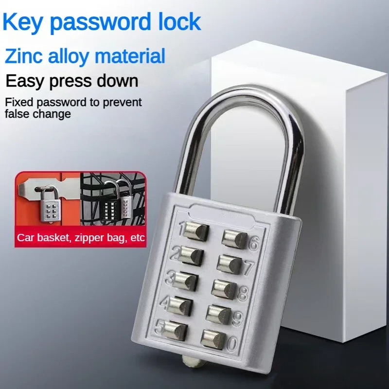 

Anti-Theft Button Combination Padlock Digit Push Password Lock Zinc Alloy Security Lock Suitcase Luggage Coded Lock Cupboard Cab