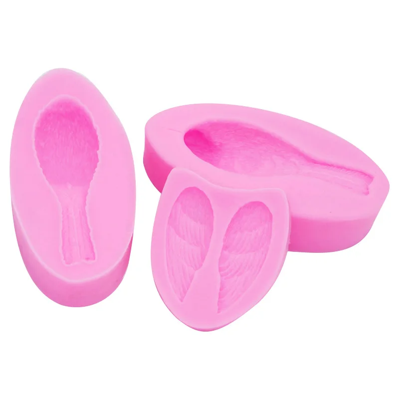 Bird Wings 3-piece Set with Clear Texture Fondant Cake Mousse Silicone Mold 15-765