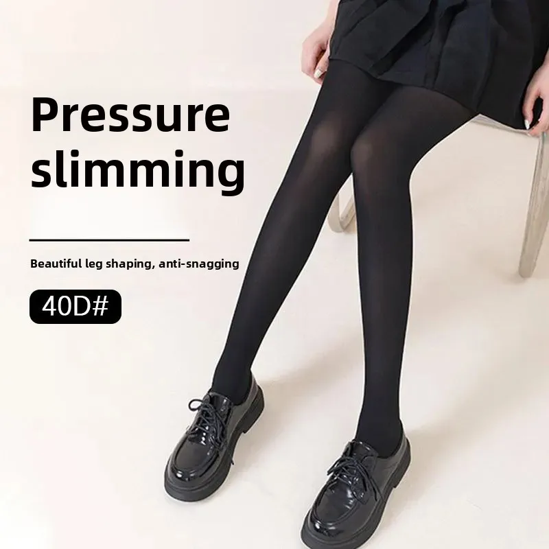 Abnehmen Samt Lange Röhre Strumpfhosen Sexy JK Schwarze Strümpfe 40D Basis Schicht Strumpfhosen Leggings Enge Passform Kompression Strümpfe