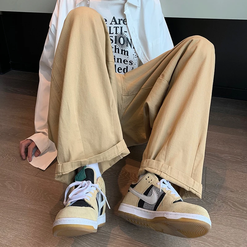 

Retro American High Street i Color Men's Pants Draped Loose Wide Leg Workwear Trousers Casual Faion Spring Collection