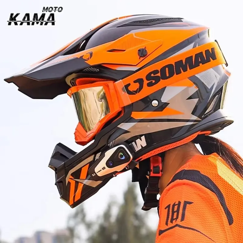 SOMAN Professional Motorcycle Helmet Off-road Motorcycle Helmet Motorcycle Accessories Riding Pull Helmet DOT Certification
