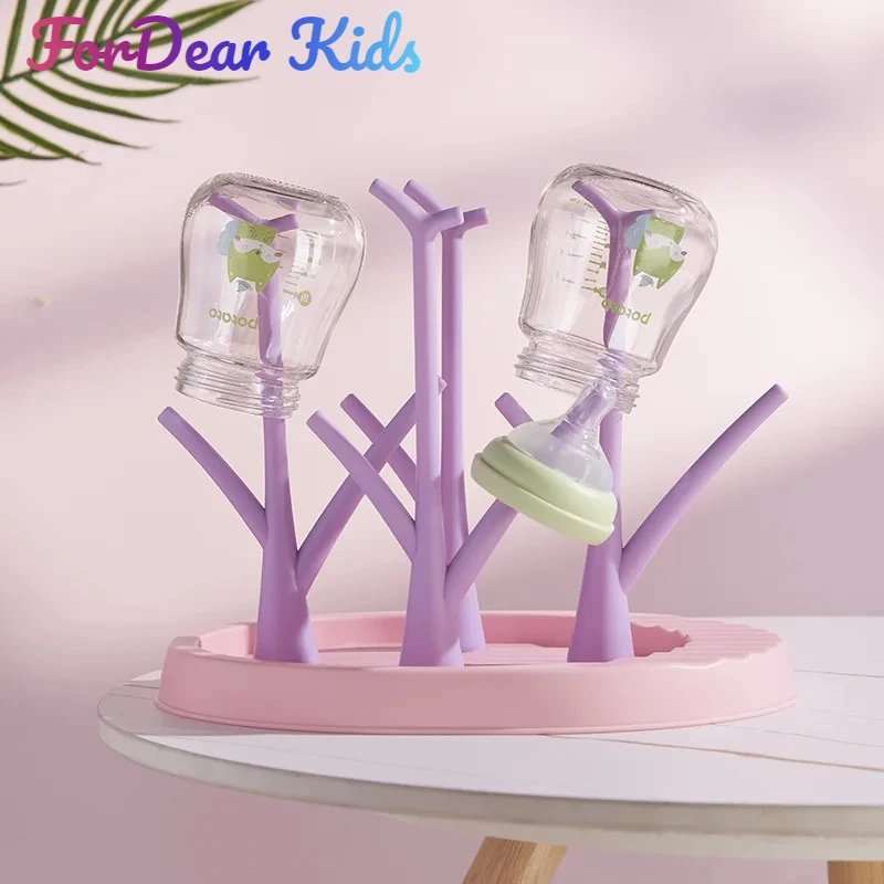 Baby Bottle Holder Cleaning Dryer Drainer Removable Baby Bottle Drying Rack Storage Rack Tree Shape Rack for Babies Bottles Item