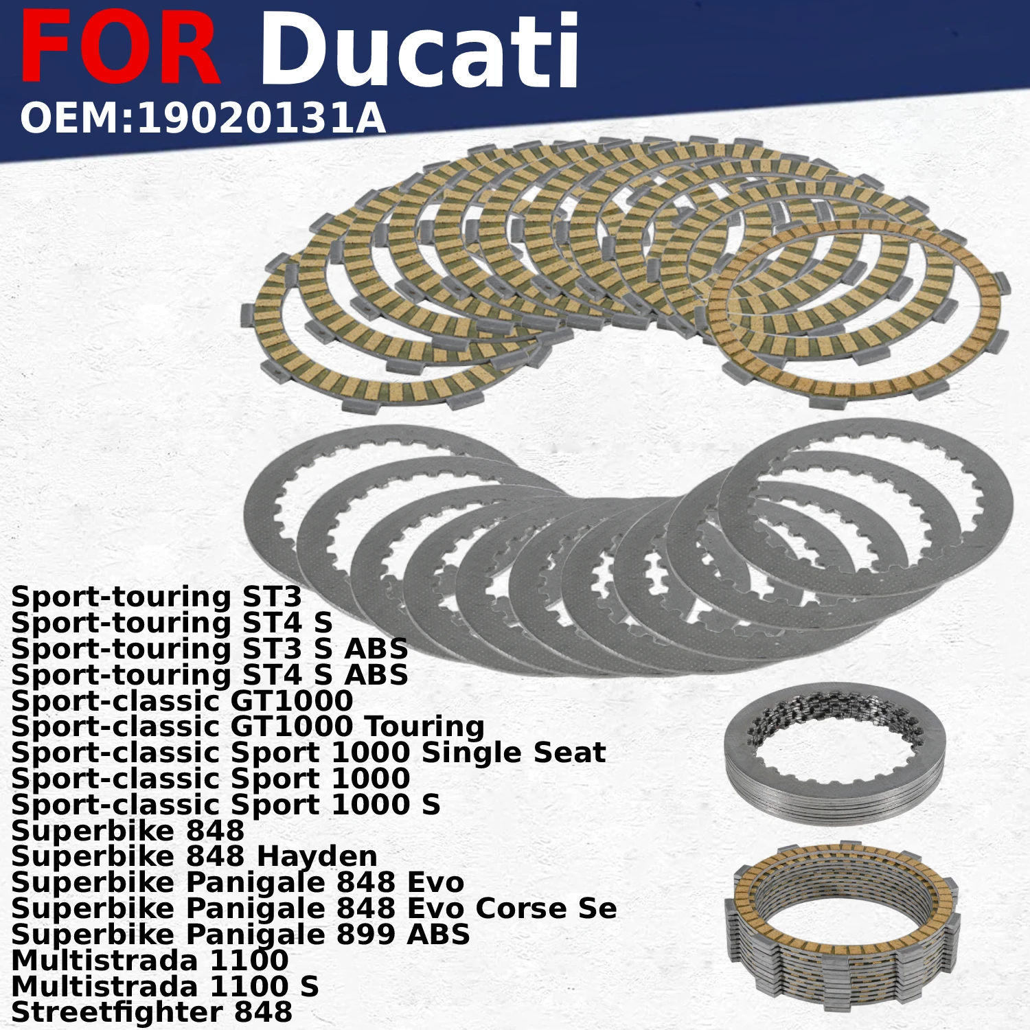 

Motorcycle Clutch Friction Disc Plate Kit For Ducati Streetfighter 848 Sport-classic GT1000 Touring Sport-touring ST3 S ST4 S