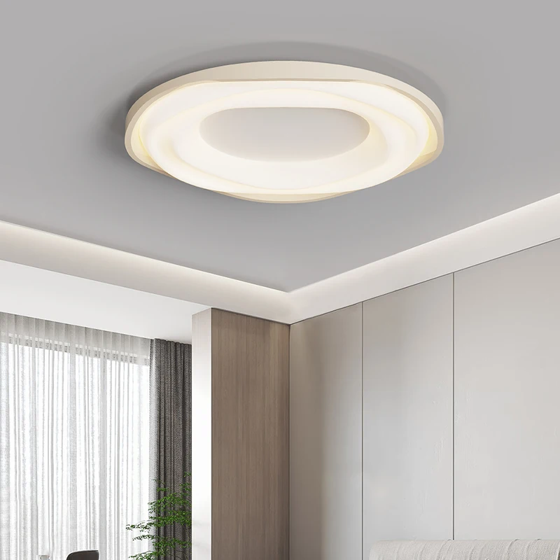 Full Spectrum Aisle Balcony Ceiling Lights Round Bedroom Lamp Modern Simple High-end Design Cream Style Children's Room Lamp