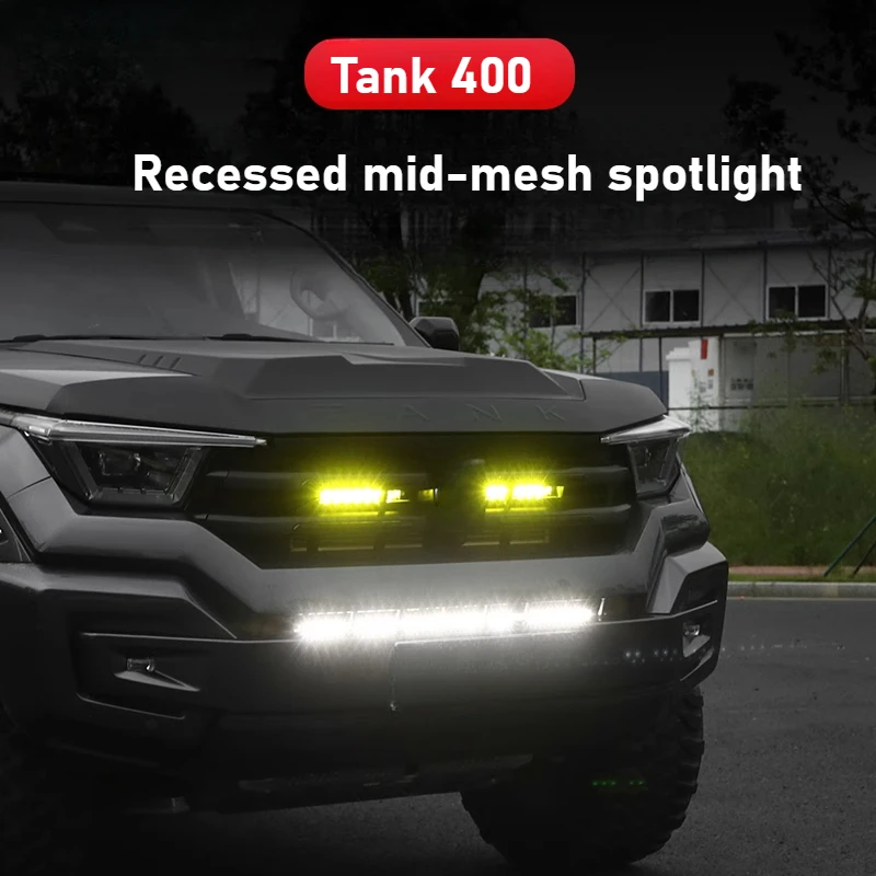 

For Tank 400Hi4-T Medium Mesh Spotlight Hidden Spotlight Diesel Gasoline Version Daytime Running Light Off-road Modification
