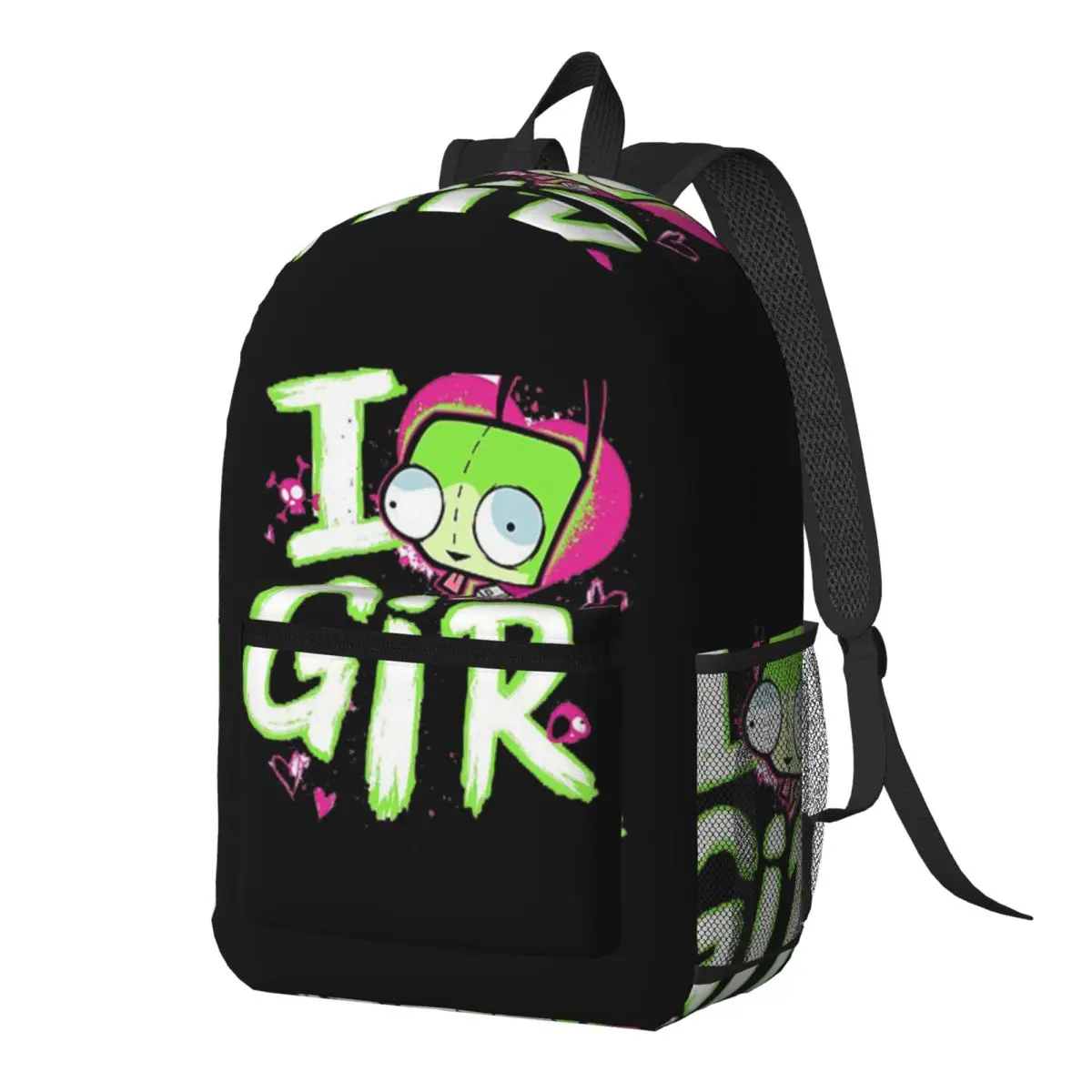 Invader Zim Valentine's Day I Love GIR Backpack Daypack Large Capacity Kids BookBag School Bag Shoulder Bags for Men Women