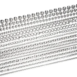 5m/lot 1.2mm-4.0mm Never Fade Stainless Steel Multi Styles Necklace Extender Chains For DIY Jewelry Making Findings Accessories