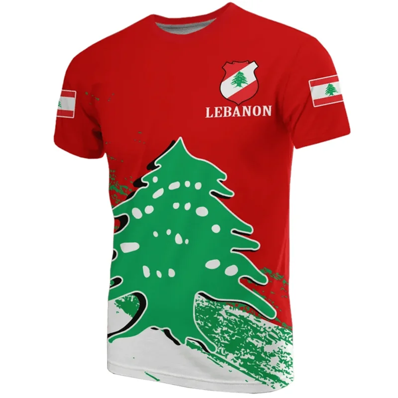 Lebanon Flag Men\'s T-shirt Forest Camouflage Print Clothing Lebanese Emblem Summer Street Oversized Fashion Short Sleeve Tops