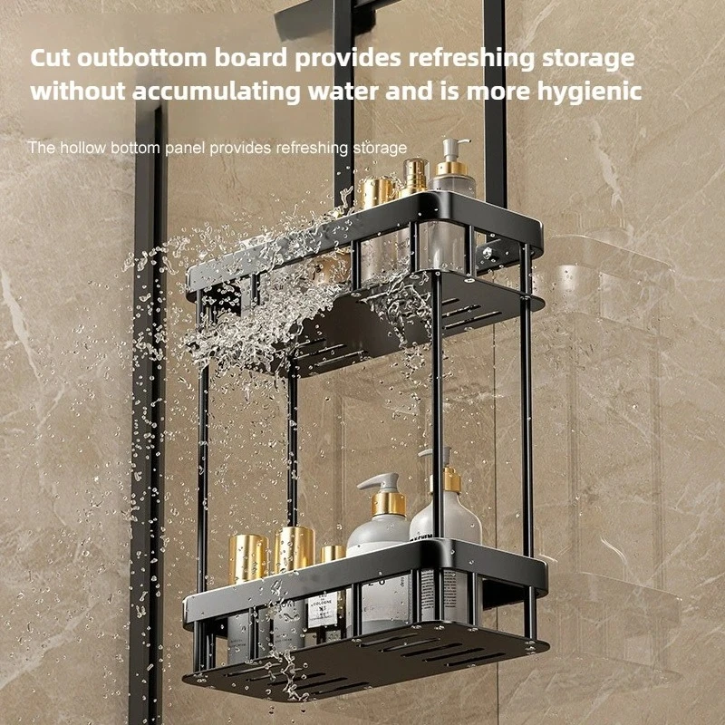 Bathroom Storage Rack Over The Door Shower Caddy Bathroom Hanging Shelf Double Layer Shower Shelf Bathroom Caddy Organizer