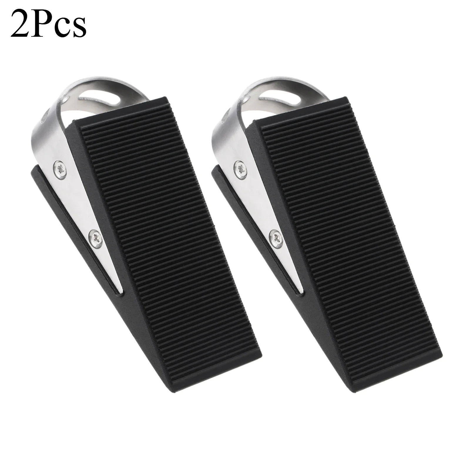 2Pcs Door Stoppers Rubber 304 Stainless Steel Punch-free Door Buffers Kids Safe Floor Gate Door Stops 47 x 98 x 31mm