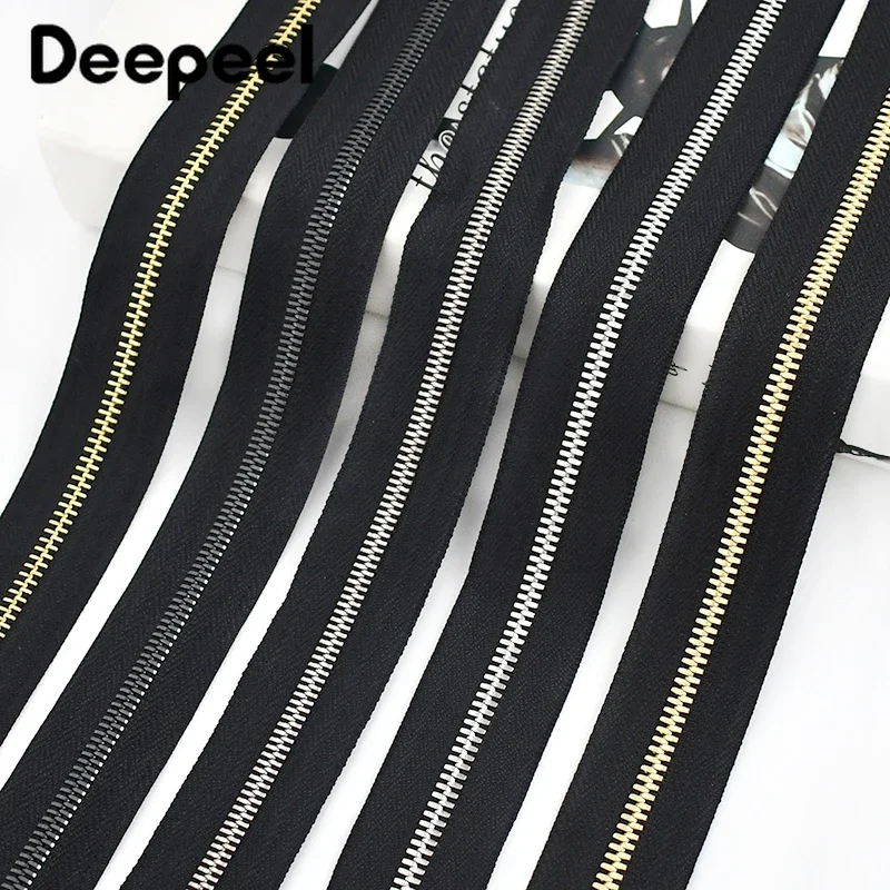 1/2/3/4/5Yards 3# 5# Deepeel Metal Zipper Tape Bag Jacket Coil Zip By The Yards Sewing Bulk Zippers Roll Tailor DIY Accessories