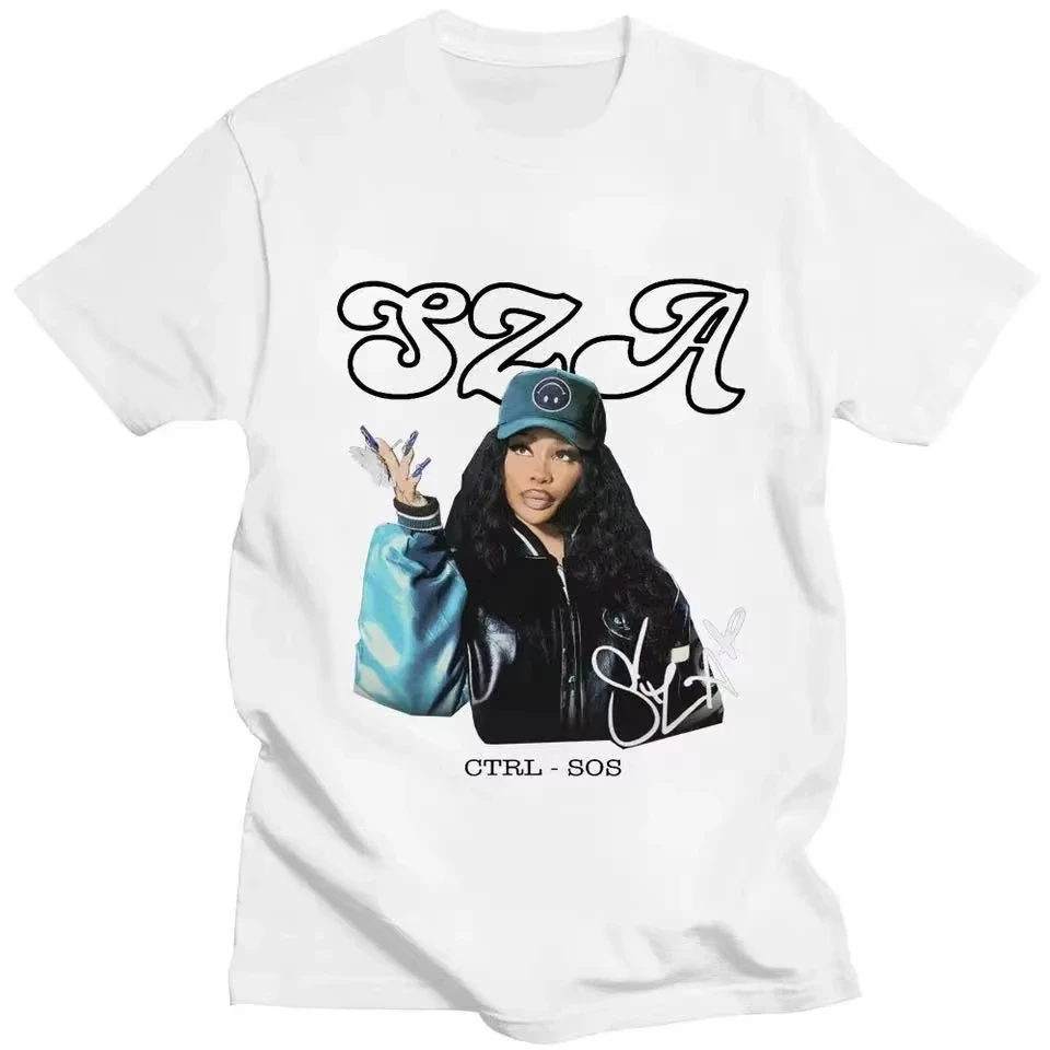 

Футболка с принтом альбома Rapper SZA CTRL X SOS, винтажная панк-футболка унисекс, оверсайз, мужская хип-хоп футболка в стиле Харадзюку, хлопковая футболка 80142
