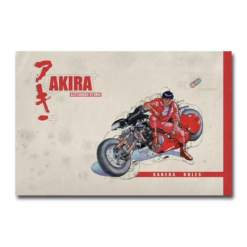 J0127 Akira Anime película 3 pegatina de pared cartel de seda arte lienzo ligero decoración del hogar