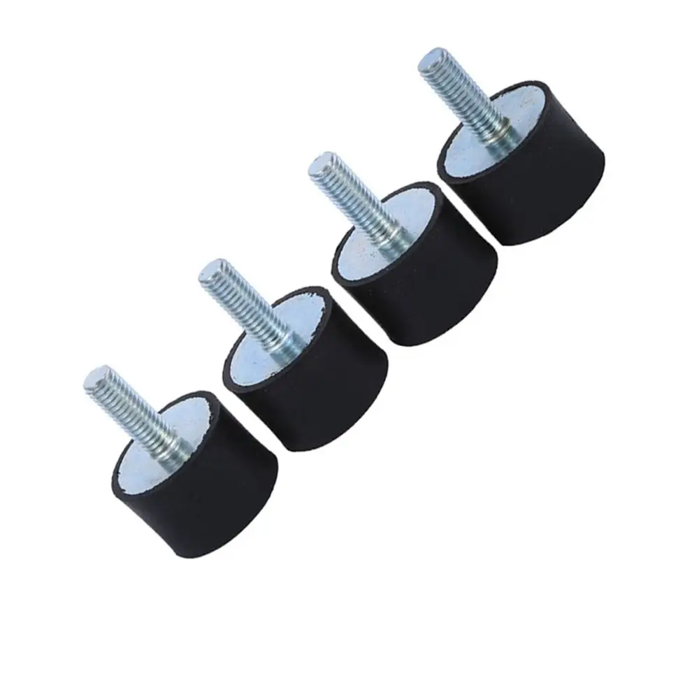 4 PCS Heavy Duty M8 Rubber Mounts Threaded Stud Cylindrical Isolator Anti-Vibration 30x20mm Silentblock Garage Motor