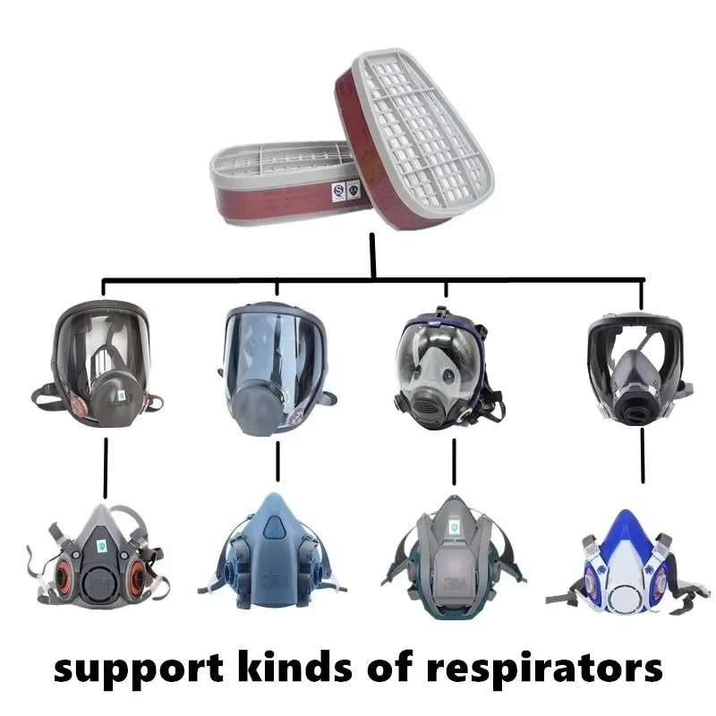 Cartucho de filtro orgánico 6001/6002 5N11 algodón a prueba de polvo apto para máscara de Gas 3M 6200/7502/6800 respirador en aerosol de pintura química