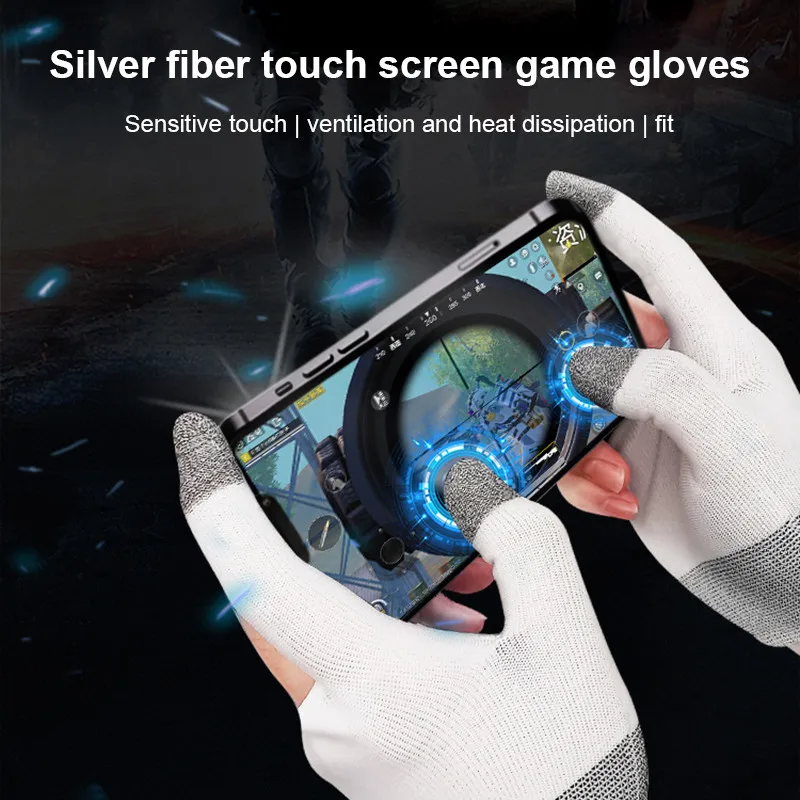 1 Pair Finger Gloves For Gaming PUBG Mobile Set Sweatproof Non-Scratch Sensitive Touch Screen Gaming Finger Slevee Thumb Sleeve