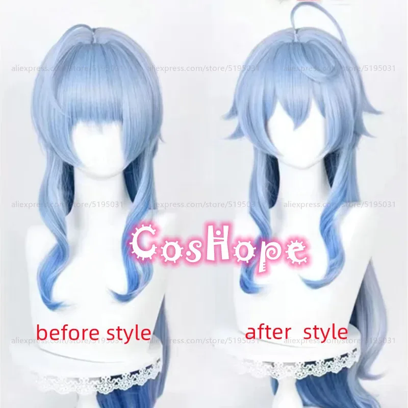 

New Ganyu 90cm Long Straight Blue Gradient Wig Anime Cosplay Heat Resistant Synthetic Wigs