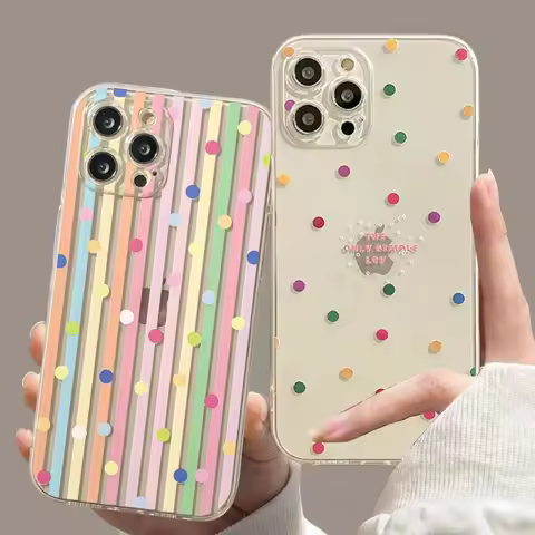 Cute Wave Point Case for Xiaomi POCO X5 X4 X3 Pro X3 GT X4 NFC F5 Pro F3 M3 Mi 11 Lite 5G NE 11T Pro Colorful Love Heart Cover