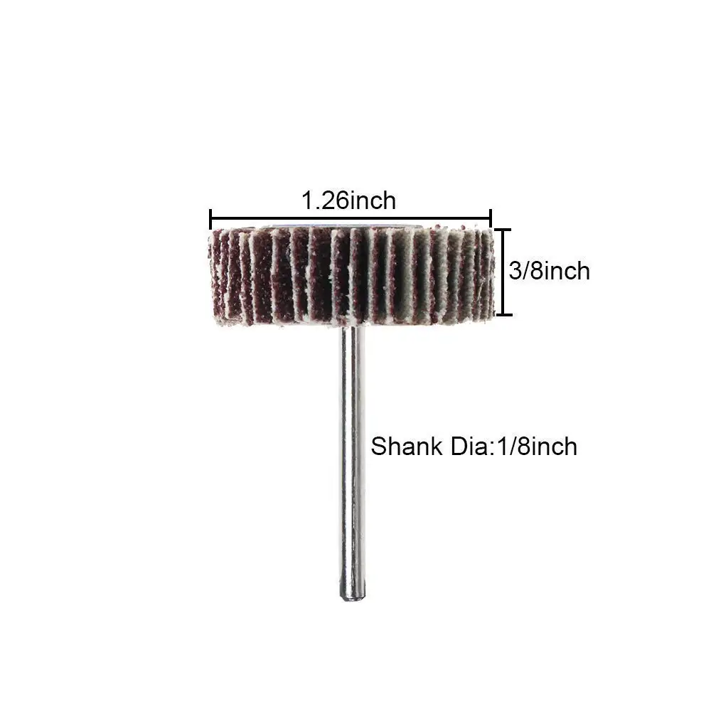 Levigatrice abrasiva a lamella da 10 pezzi, grana 80, gambo da 1/8 di pollice per trapano, molatura, lucidatura, molle abrasive, utensile rotante