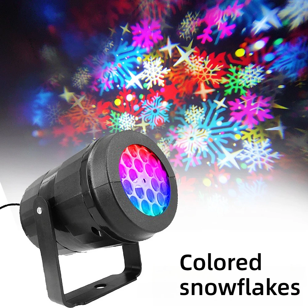 Snowflake Scene Christmas Projector Light 16 Patterns USB Power LED for Home Indoor Wall Yards Garden Holiday Party Decoration