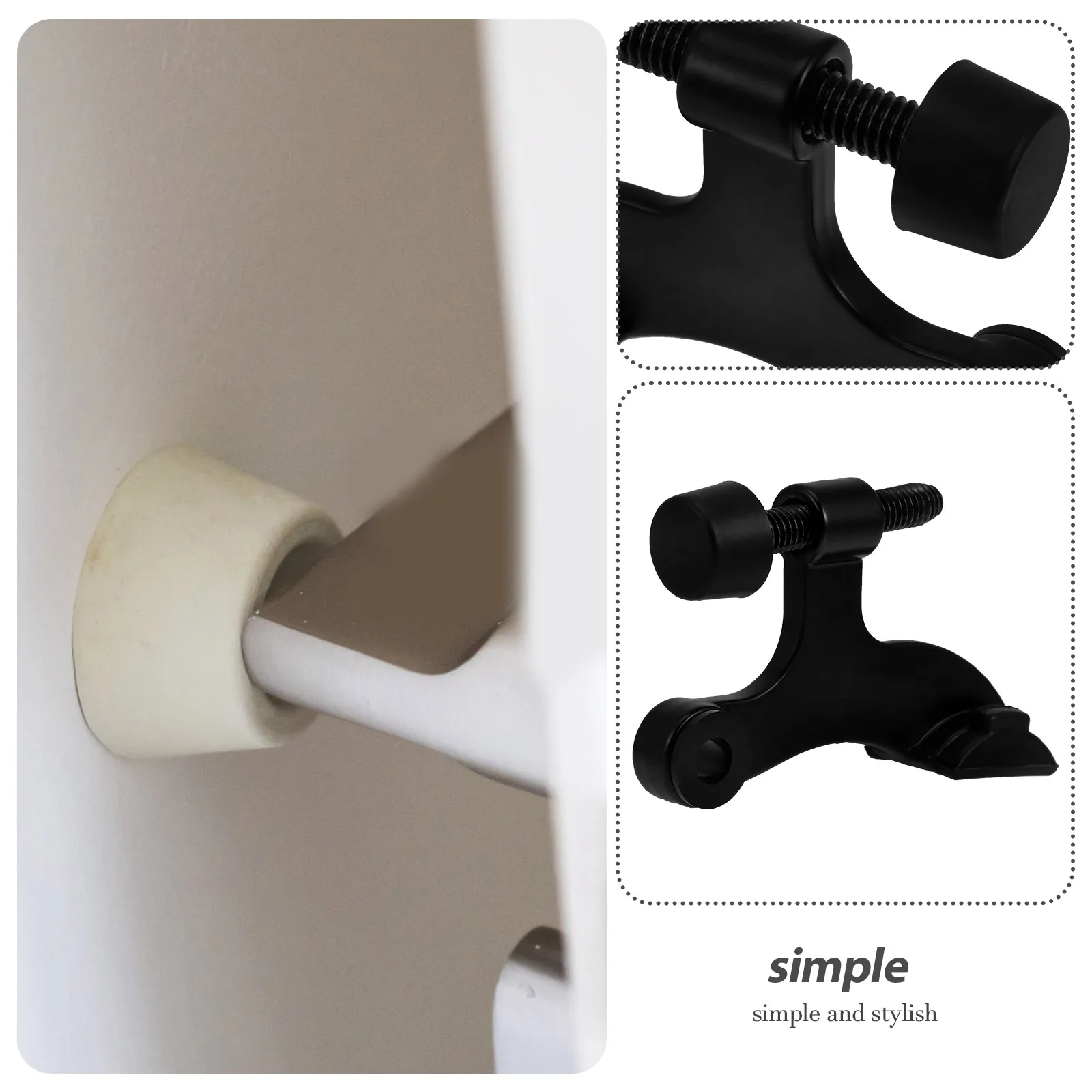 

2pcs Door Stopper Nickel Adjustable Adjustable Door Stopper Heavy Duty Stop Wall Protector Zinc Alloy Sturdy Design