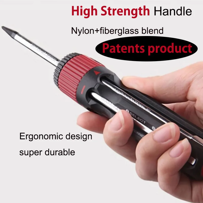 Jetech Multi-Bit 6 in 1 Screwdriver Multifunction Rotating Bit Phillips Screw Torx Interchangeable Screwdriver Set Bit All in On