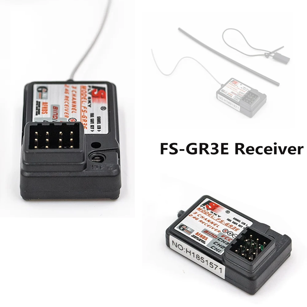 

1/2PCS Flysky FS-GR3E 3 Channel 2.4G GR3E Receiver AFHDS with Failsafe GT3B GR3C Upgrade for RC Car Boat GT3 GT2 Transmitter