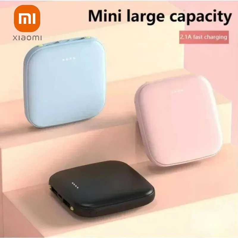 باور بانك صغير محمول سريع الشحن من Xiaomi بقدرة 10000/20000 مللي أمبير في الساعة وبنك طاقة ذو سعة كبيرة وإمداد طاقة خارجي رفيع للغاية لهاتف آيفون