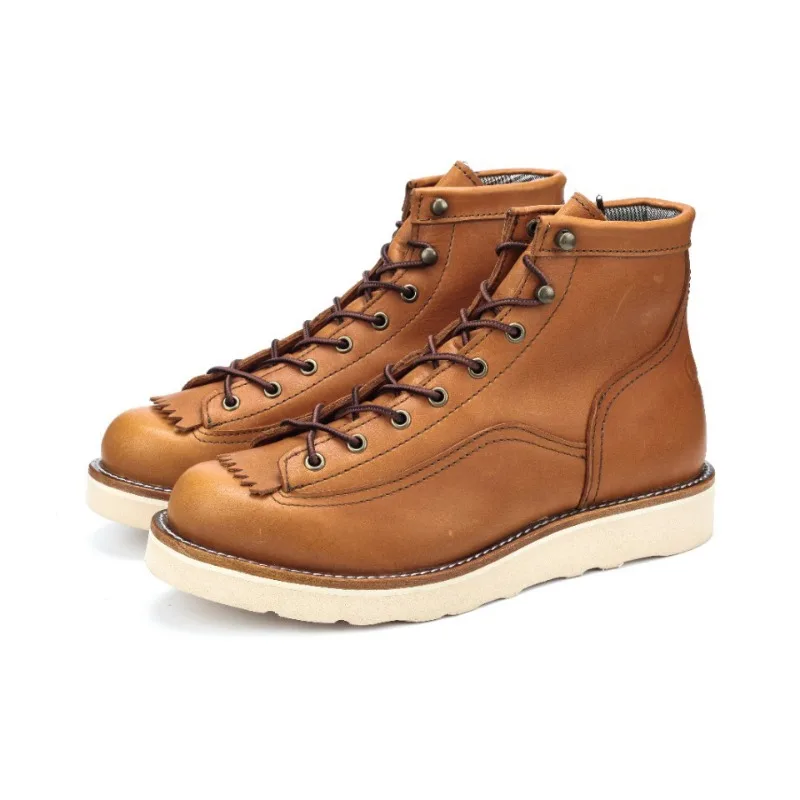 

Винтажные мотоциклетные ботинки в американском стиле, мужские уличные походные ботинки из натуральной кожи, высокие туфли на толстой платформе, мужские спортивные ботинки