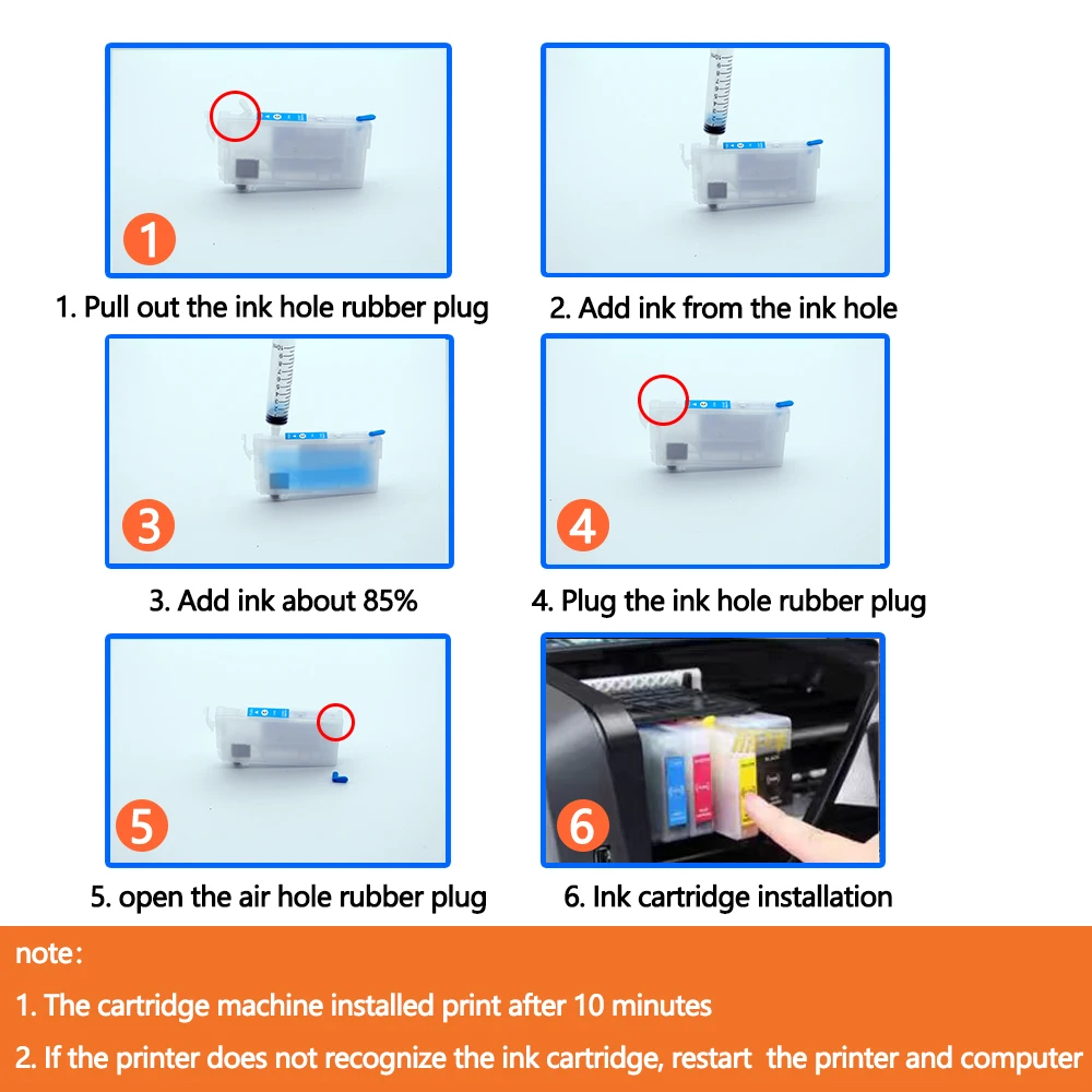 T40D T40D1 T40D2 T40D3 T40D4 Empty Refillable Ink Cartridge Without Chip For Epson SureColor T3100 T5100 T3160 T3170 Printer