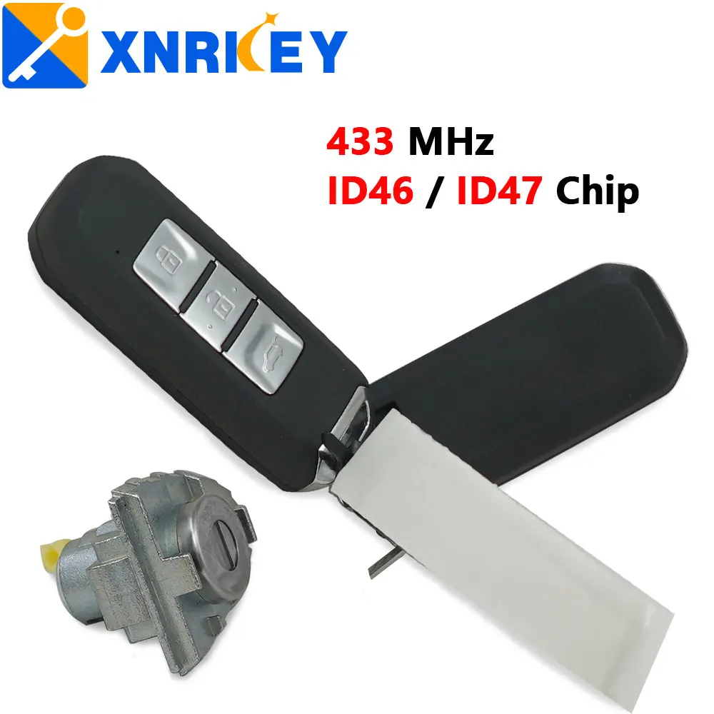 

XNRKEY Smart Remote Car Key ID46/ID47Chip 433Mhz for Chevrolet Captiva Turbo 2023 Chevy Groove Blazer Enjoy Optra Hector Keyless