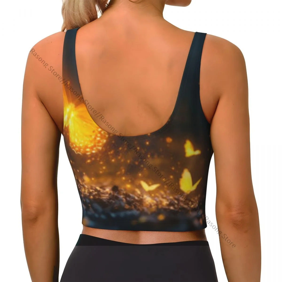 حمالة صدر رياضية للنساء للجري ملابس اليوغا سترة ليلة ساحرة في الغابة تجمع سترة اللياقة البدنية