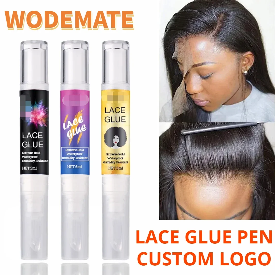 20 pçs/lote Peruca Adesiva Caneta para Lace Front Perucas Custom Logo Lace Glue Pen Wateproof Cabelo Bonding Cola Forte Segure Peruca Cola Barato