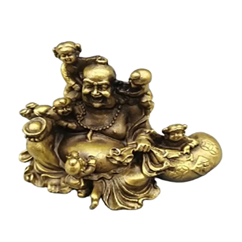 

CHINA antique brass fengshui Maitreya Buddha small Statue Metal crafts home decorations statue