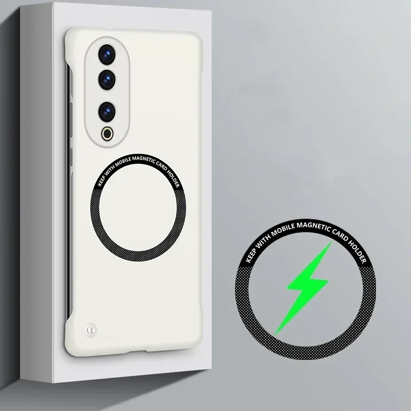

Безрамный тонкий чехол для телефона с магнитной катушкой для Honor 50 200 X7C X9 5G X9C Smart 300 90 Lite 70 Pro Plus, матовый твердый чехол