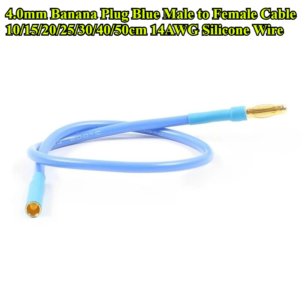 10/15/20/25/30/40/50CM Motor Extension Cable 4.0mm Banana Plug Connector 14AWG Silicone Wire For RC Drone Motor ESC DIY Parts