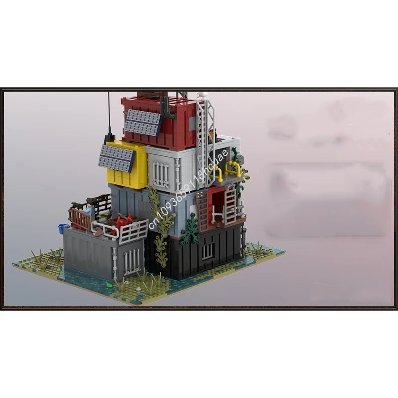 2184ピース MOC 終末世界生存者基地 ドック城 モデルビルディング おもちゃ ブロック DIY クリエイティブ クリスマスギフトアイデア ブロック キッズ