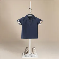 Summer New Baby Kids Boys Fashion Breathable striped  Short Sleeve Lapel Collar Cotton Shirt Tops Dropshipping